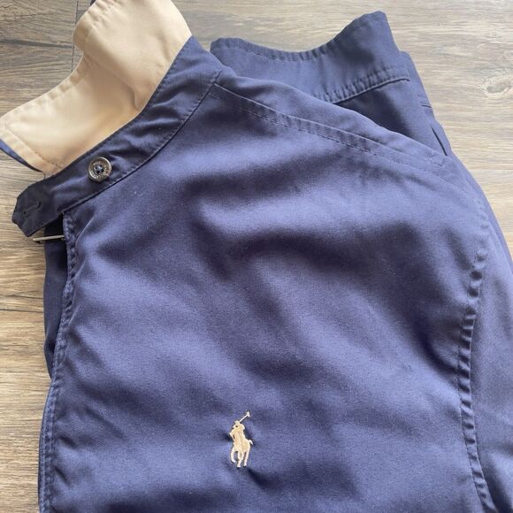 Vintage Polo Ralph Lauren Bi-Swing Bomber Jacket Full Zip Navy Blue Men XL - Picture 10 of 11